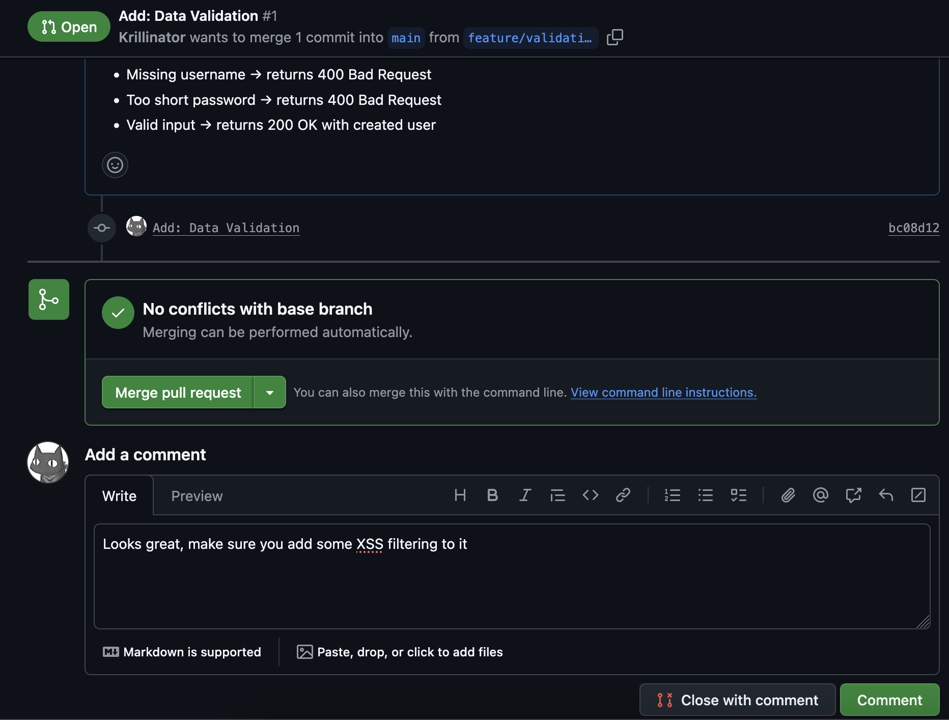 Pull Request - Adding Comment.png